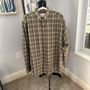 Cutter & Buck Long Sleeve Button Down Shirt Mens Size XL Blue Black Cotton